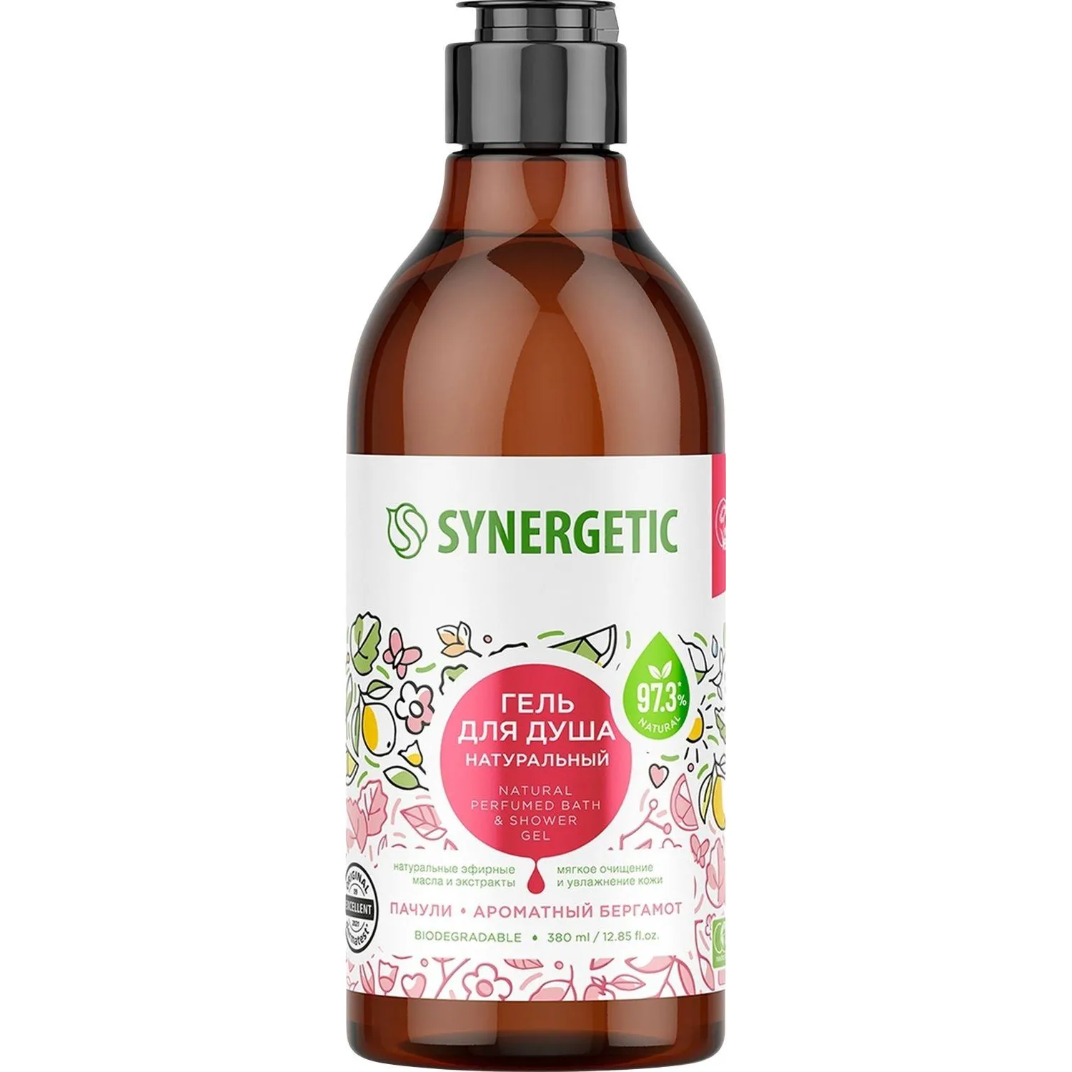 превью Гель для душа Synergetic Пачули и ароматный бергамот 380 мл