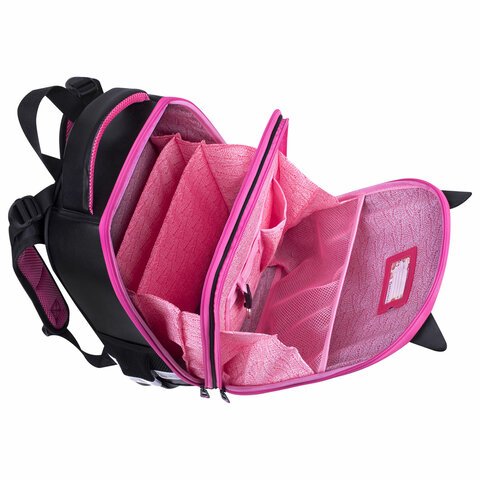 Ранец BRAUBERG SHINY, 2 отделения, с брелоком, «Glad to be cat», 38×28х14 см