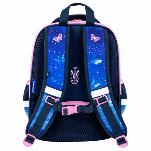 Ранец BRAUBERG FIT, 2 отделения, Night watcher, СВЕТЯЩИЙСЯ, 38×27х14 см