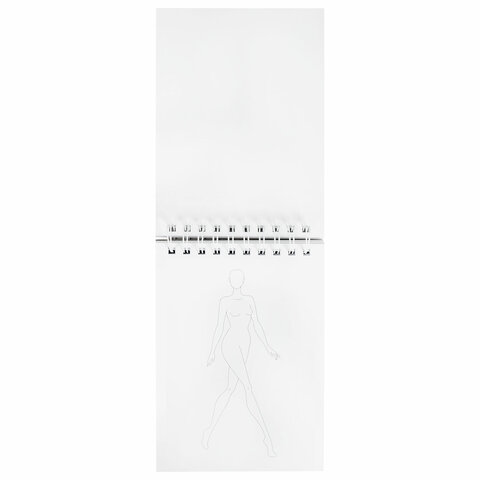 Скетчбук, С ШАБЛОНАМИ ФИГУР, бумага 160 г/м2, 145×205 мм, 60 л., гребень, подложка, BRAUBERG ART