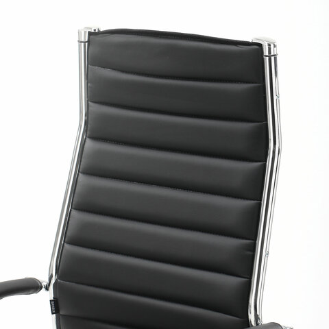 Кресло офисное BRABIX «Style EX-528», экокожа, хром, черное, 531947