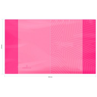 Обложка 210×350, для дневников и тетрадей, Greenwich Line, ПВХ 180мкм, «Neon Star», розовый, ШК