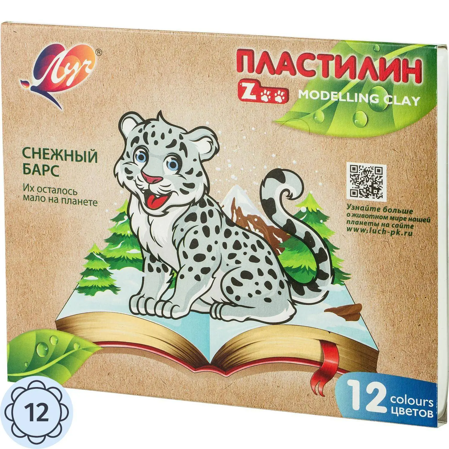 превью Пластилин классический Луч Zoo 12 цветов 180 грамм