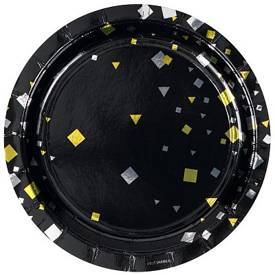 Набор тарелок Конфетти Party черная 17см 6шт/уп,1502-5497