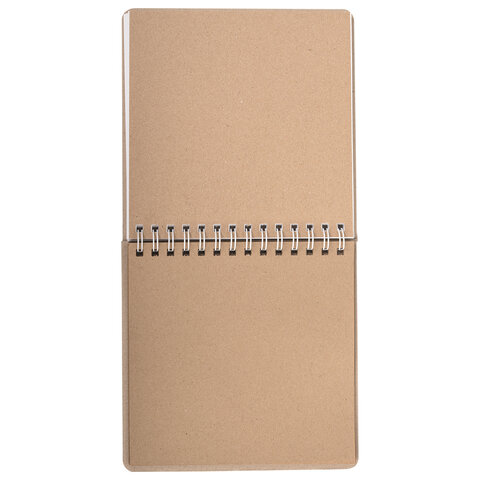 Скетчбук, белая бумага 120 г/м2 + крафт 80 г/м2 195×195 мм, 60 + 20 л., гребень, BRAUBERG ART DEBUT