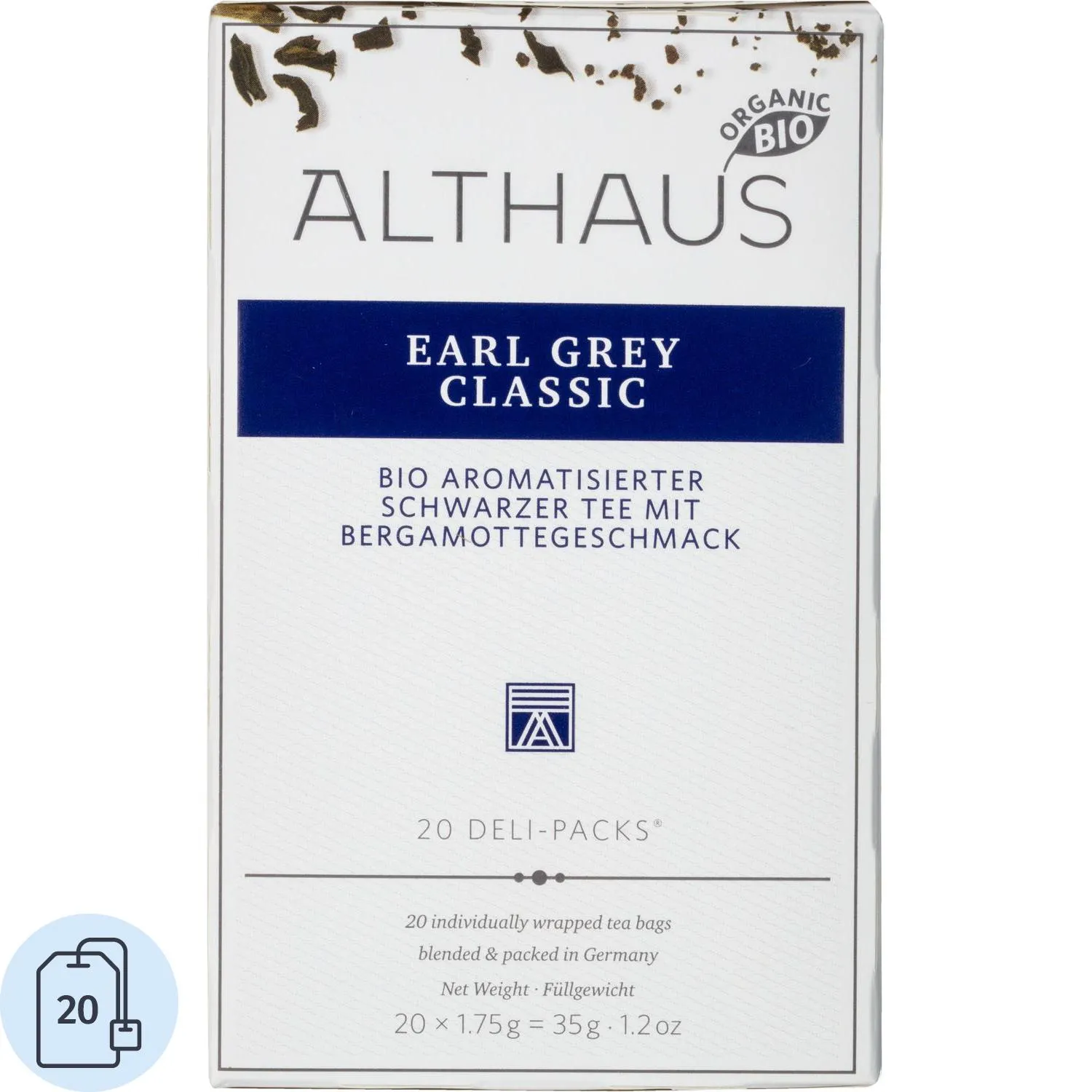 Чай чёрный Althaus Bio Earl Grey Classic 20 пакетиков (бергамот)