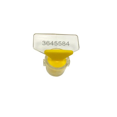 Пломба роторного типа пластиковая КПП-3-2030 (ПК91-РХ3) желтая 100 штук в упаковке