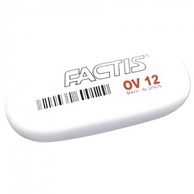 Резинка стирательная FACTIS OV 12 (Испания), овальная, 61×28×13 мм, мягкая, синтетический каучук