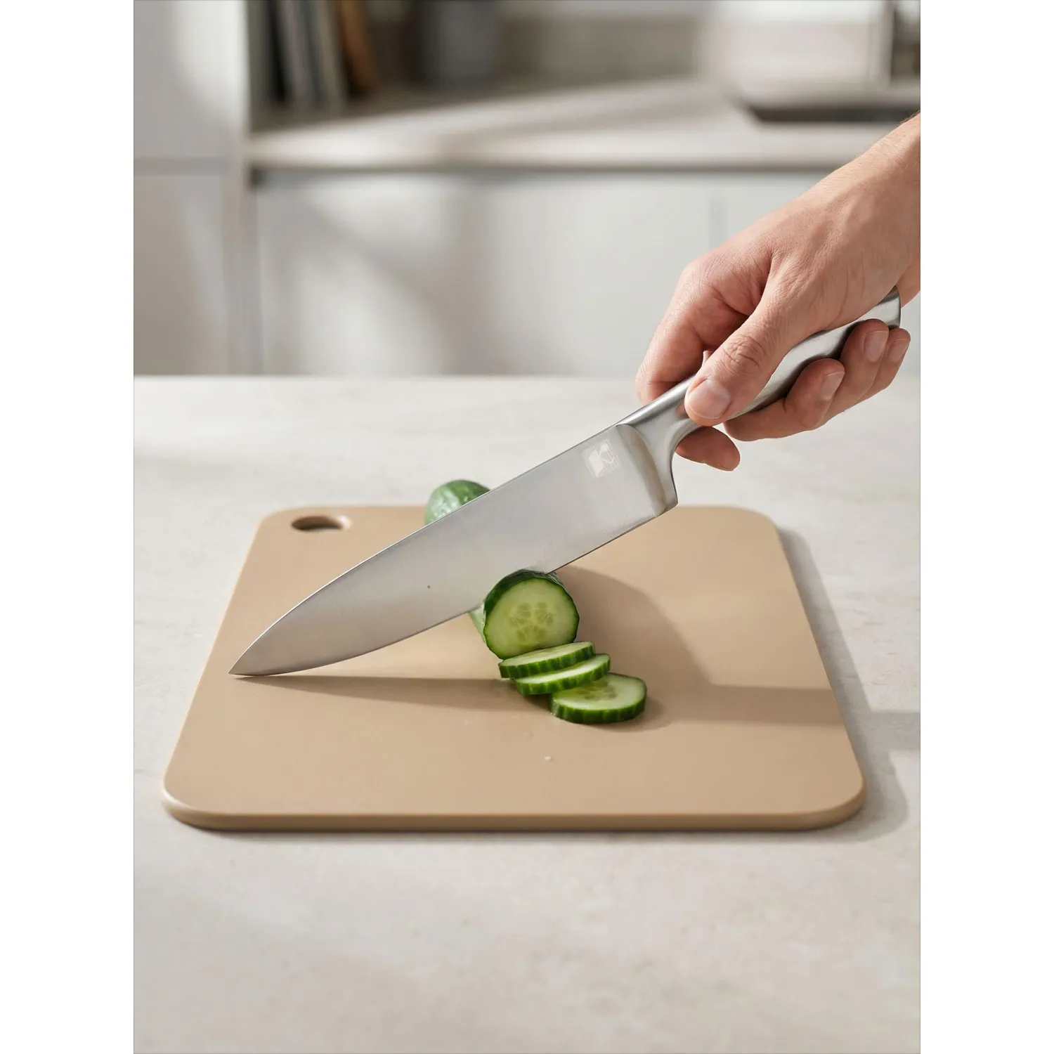 Нож поварской лез 200мм толщ 2.5мм 3Cr13 ручка матированная нерж сталь