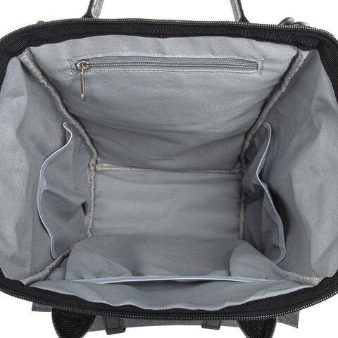 Рюкзак для мамы BRAUBERG MOMMY, крепления для коляски, термокарманы, серый, 41×24x17 см