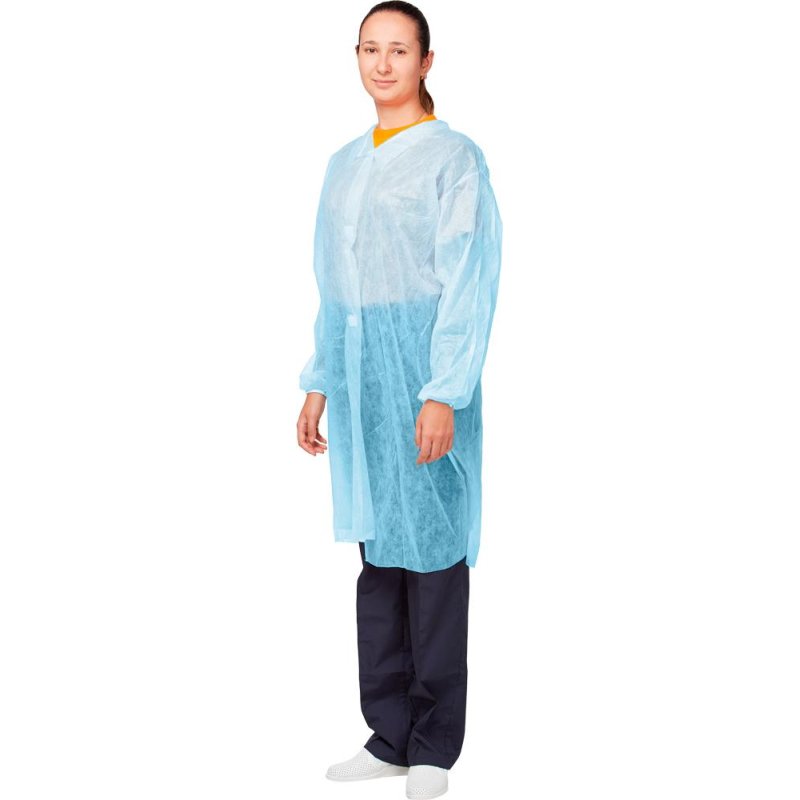 Халат на липучках (30 гр) 4XL голубой (10 шт/упак)