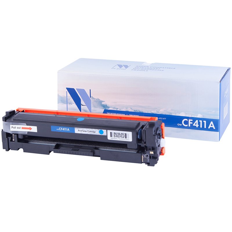Картридж лазерный NV PRINT (NV-CF411A) для HP M377dw/M452nw/M477fdn/M477fdw, голубой, ресурс 2300 страниц