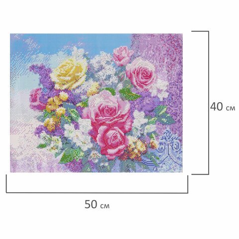 Картина стразами (алмазная мозаика), 40×50 см, ОСТРОВ СОКРОВИЩ «Букет», без подрамника