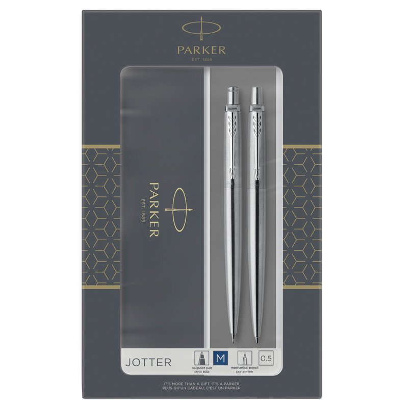 Набор письменных принадлежностей Parker Jotter Stainless Steel (шариковая ручка, карандаш)