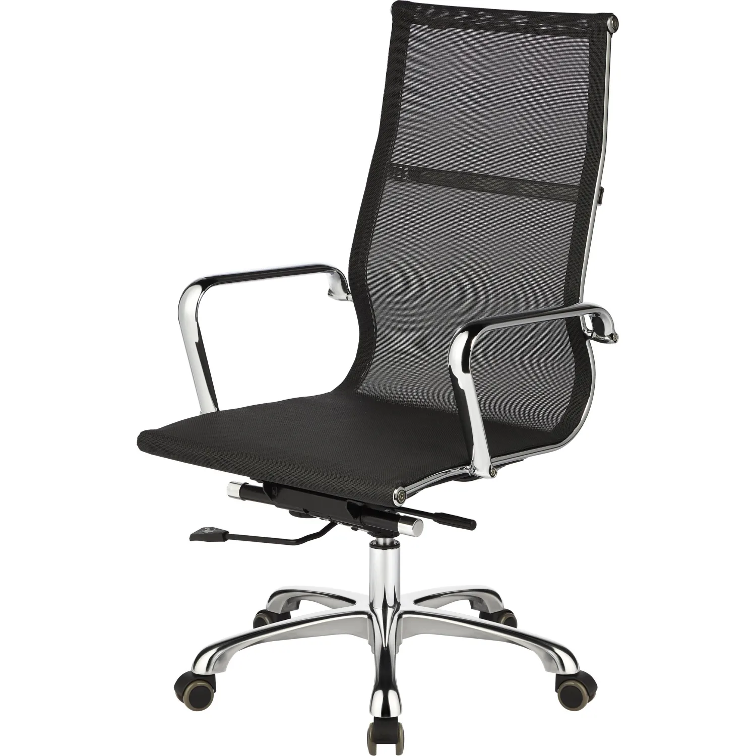 Кресло для руководителя Комус Мебель (Easy Chair) 702 чёрное (сетка, металл хромированный)