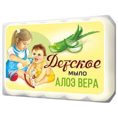 Мыло туалетное 375 г, ДЕТСКОЕ «Алоэ вера» КОМПЛЕКТ 5 шт. х 75 г