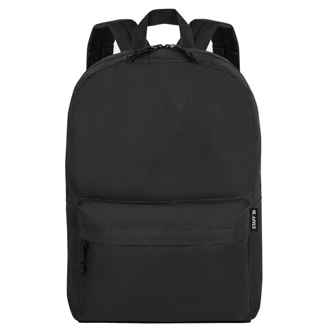 Рюкзак STAFF WALKER универсальный, с карманом, черный, 43×30х12 см