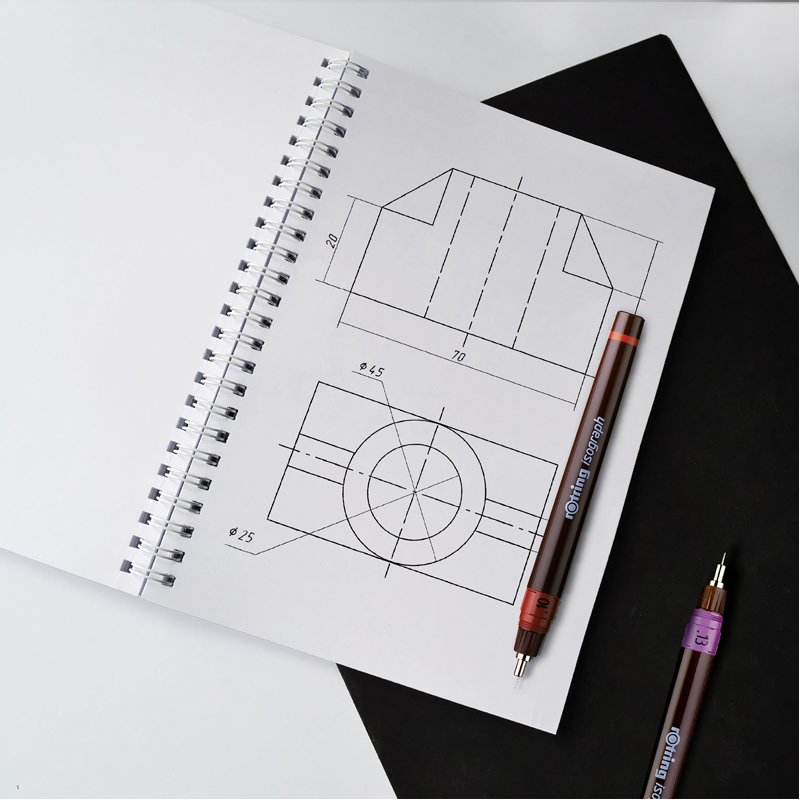 Изограф Rotring 0.1 мм, пластик. корпус
