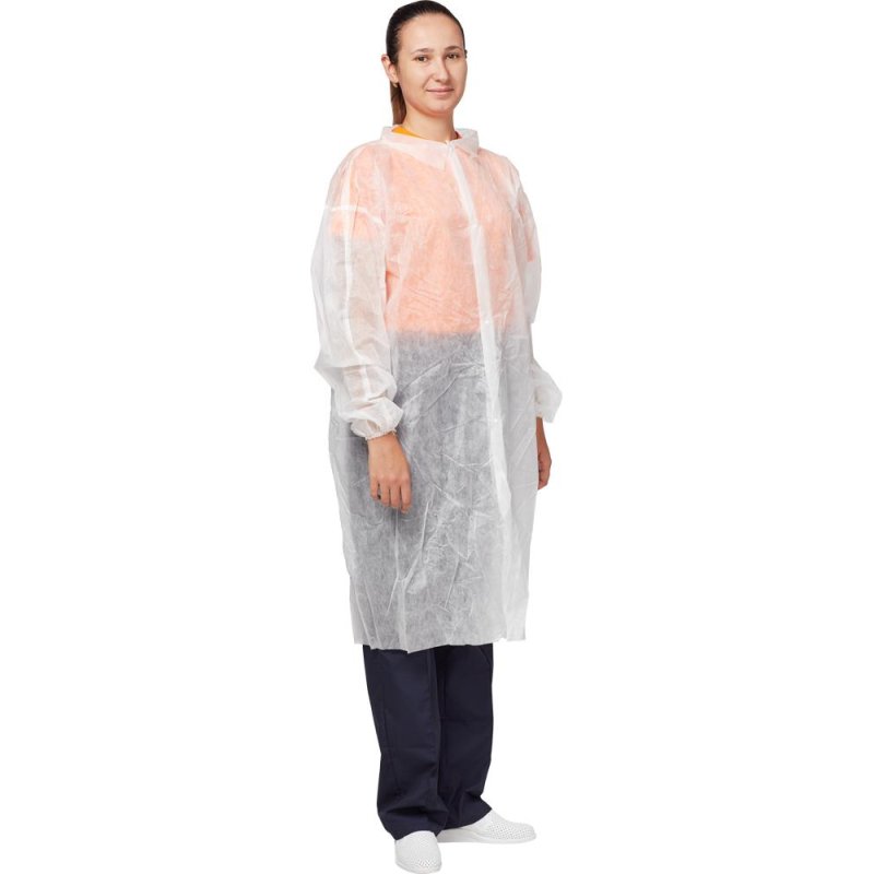 Халат на кнопках (30 гр) 4XL белый (10 шт/упак)