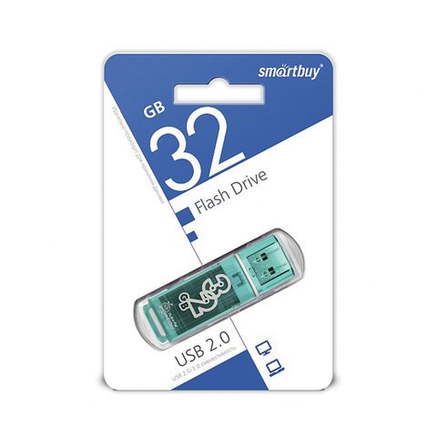 Флеш-память SmartBuy Glossy series 32GbUSB 2.0 зеленая