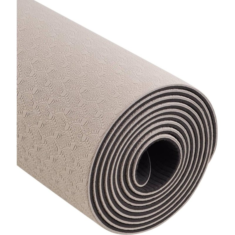 Коврик для йоги STARFIT FM-201 TPE, 0.4 см, 183×61см, черн/сер, ЦБ-00001689