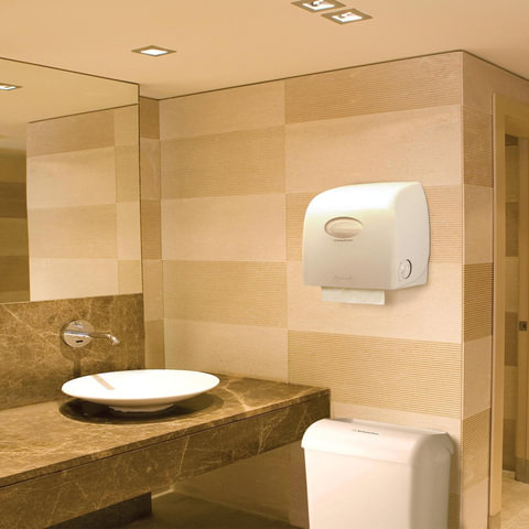 Контейнер для мусора, 43 л, KIMBERLY-CLARK Aquarius, белый, 56.9×42.2×29 см, без крышки