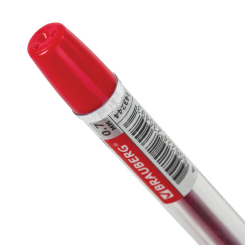Ручка шариковая масляная с грипом BRAUBERG «Model-XL» ORIGINAL, КРАСНАЯ, узел 0.7 мм, линия письма 0.35 мм, 143244