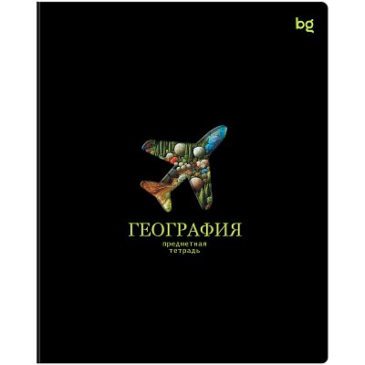 Тетрадь предметная 48л. BG «Информационное поле» - География, soft-touch ламинация, выб. лак