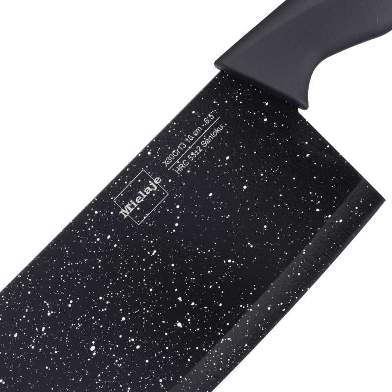 Нож топорик кухонный Santoku 16.5 см. рукоять Soft Touch, Mielaje