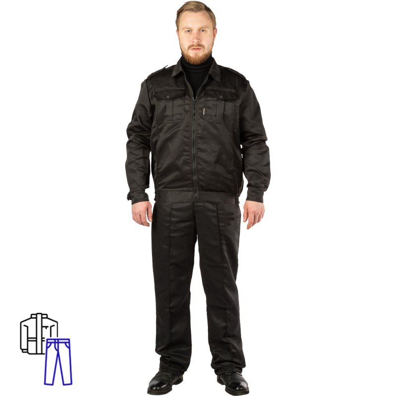 Костюм охранника К-м Альфа черн. (р.60-62)/170-176