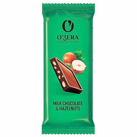 превью Шоколад порционный O'ZERA «Milk & Hazelnuts» молочный с фундуком, 720 г (30 шт. по 24 г)