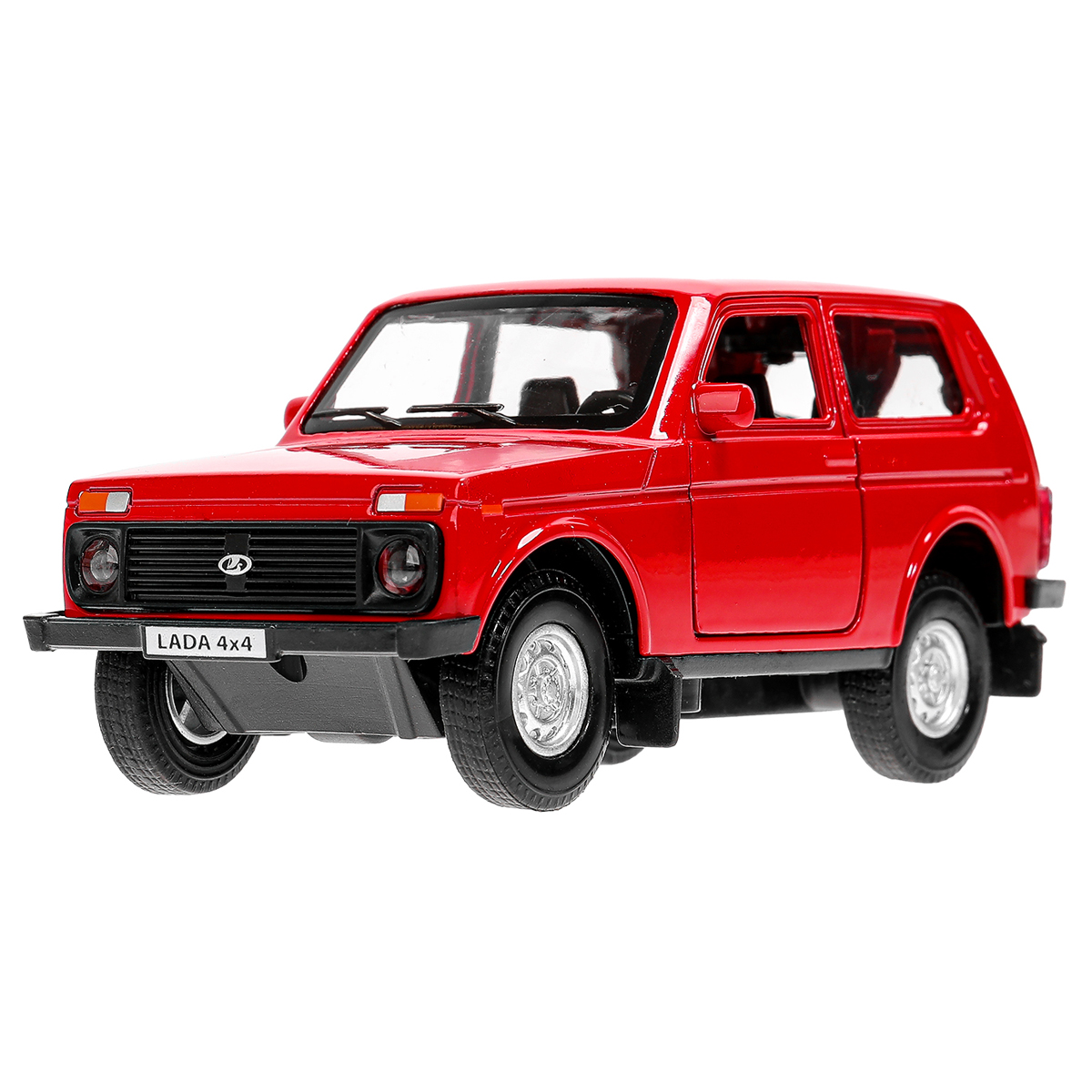 Машина игрушечная Технопарк «Lada 4×4», LADA, металл., 12см, красный, инерционная, с подвижными элементами