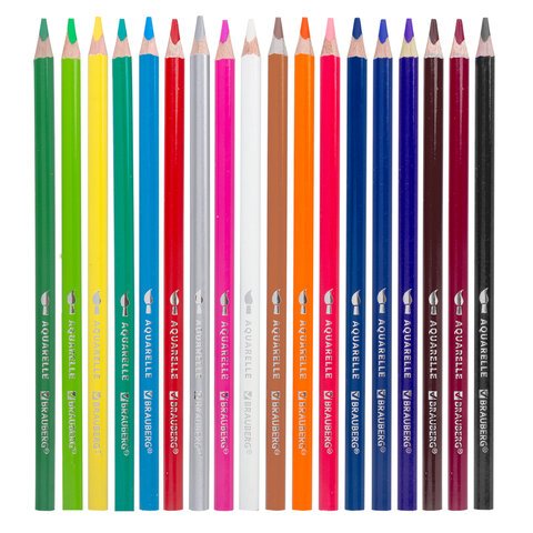 Карандаши цветные акварельные BRAUBERG PREMIUM AQUARELLE18 цветовгрифель мягкий 4 мм181672