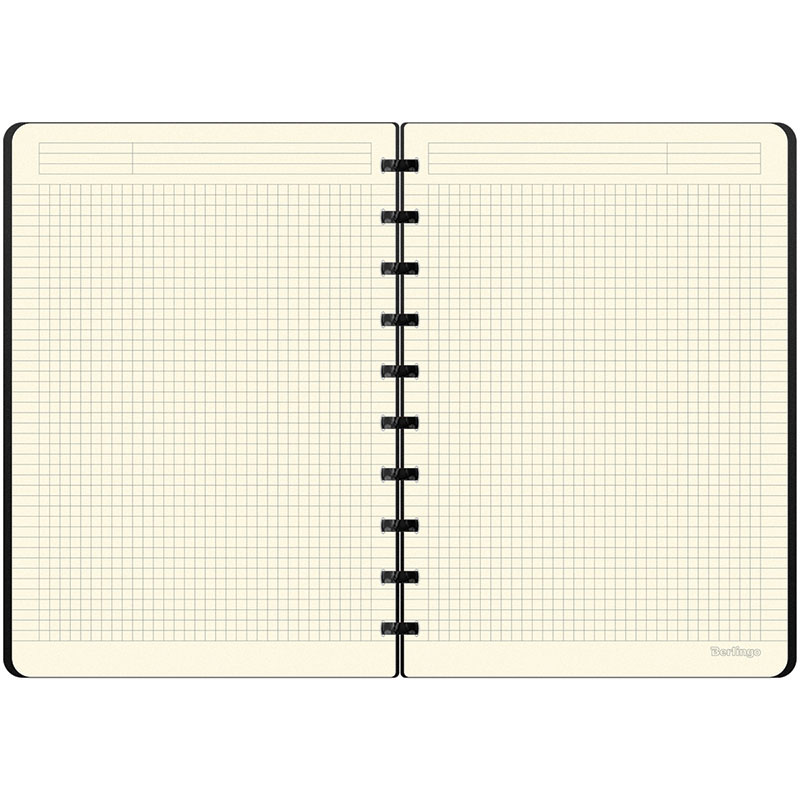 Бизнес-тетрадь В5+, 80л., Berlingo «Instinct», клетка, на кольцах, с возм. зам. блока, 80г/м2, пластик(полифом) обл, линейка-закладка, лаванда/черный