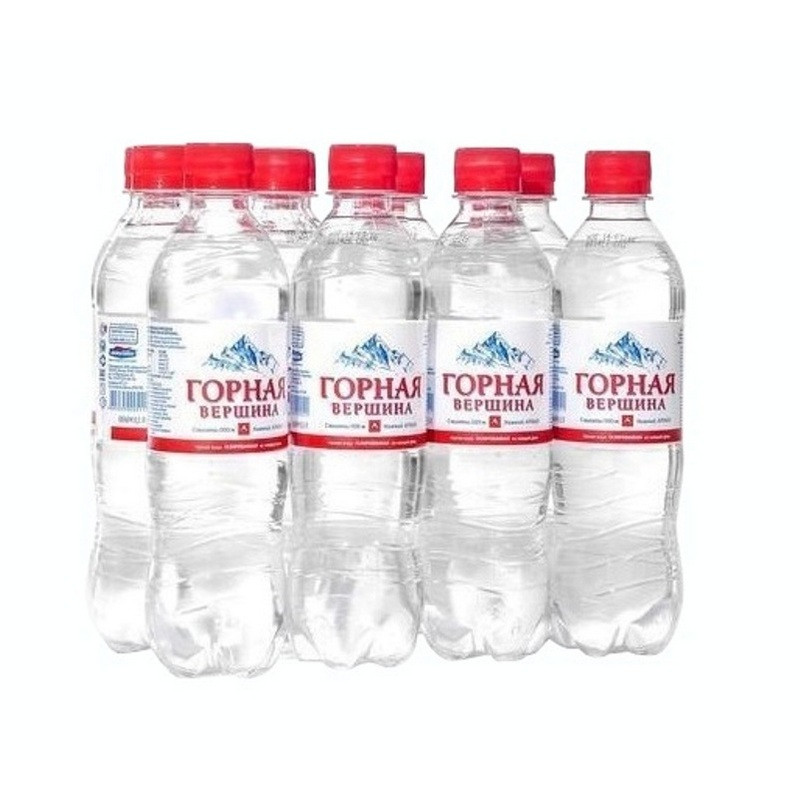 Вода минеральная Горная вершина газированная 0.5 литра (12 штук в упаковке)