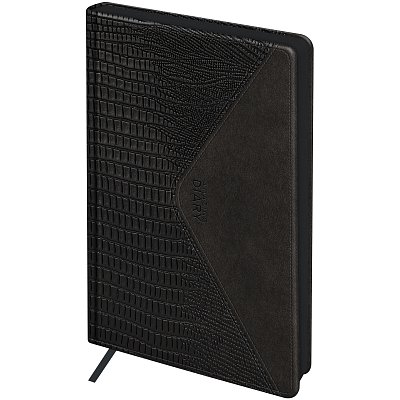 Ежедневник недатированный, А5, 136л., кожзам, BG «Reptile. Onyx», цветной срез, карман