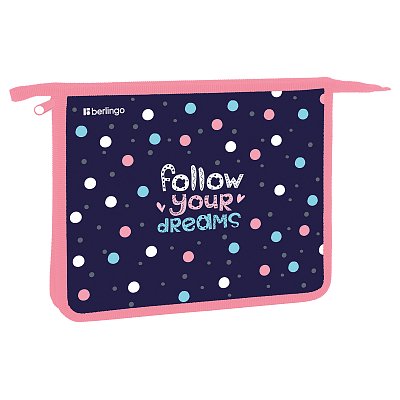Папка для тетрадей 1 отделение, А5 Berlingo «Colored dots», 240×205×40мм, пластик, на молнии