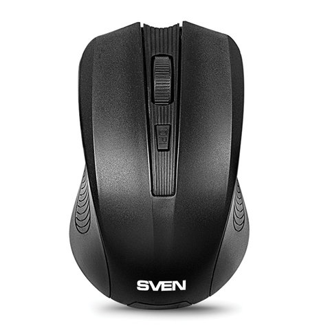 Мышь беспроводная SVEN RX-300, 3 кнопки + 1 колесо-кнопка, оптическая, черная, SV-032