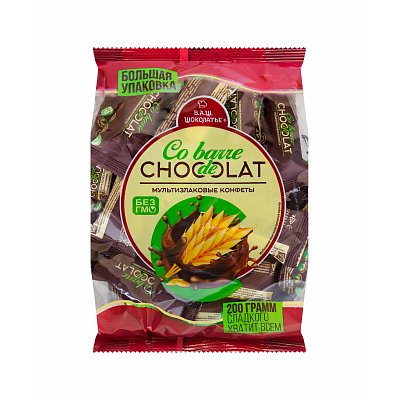 Конфеты Co barre de Chocolat мультизлаковые с темной кондитерской глазурью 200 г