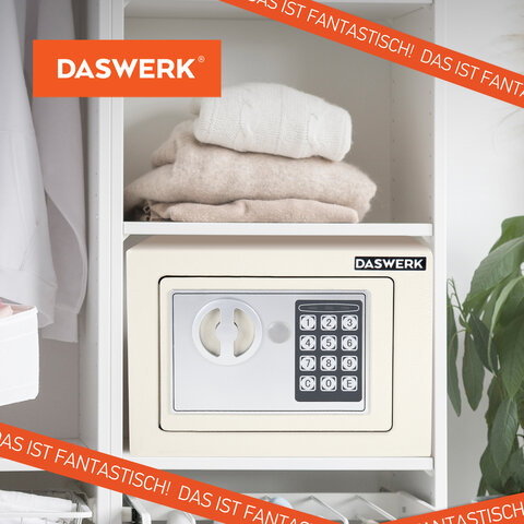 Сейф мебельный DASWERK SC-170EL (170×230х170 мм), электронный замок, бежевый