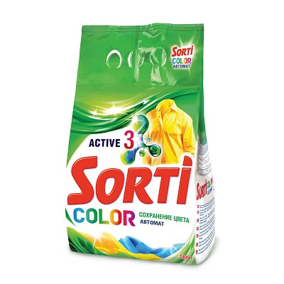 Порошок для машинной стирки Sorti «Color», 2.4кг