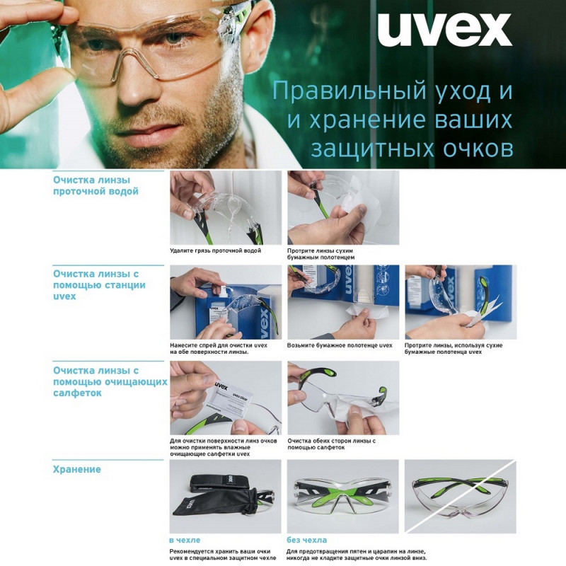  защитные закрытые универсальные Uvex Ультравижн прозрачные (9301. .