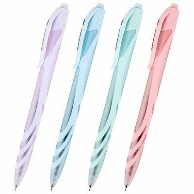 Ручка шариковая автоматическая BRAUBERG ULTRA COLOR PASTEL, soft-touch, СИНЯЯ, пишущий узел 0.7 мм, линия 0.35 мм