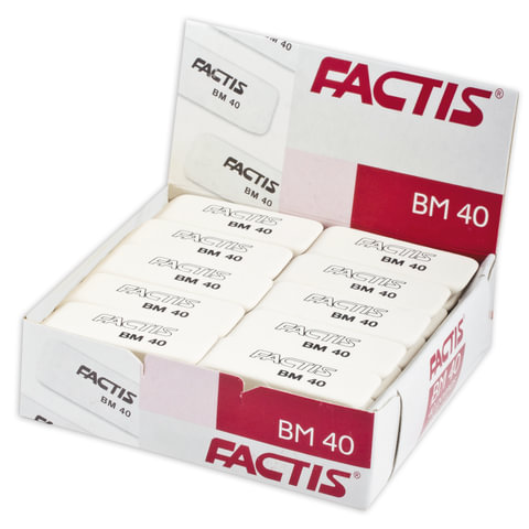 Резинка стирательная FACTIS мягкая для карандаша со скош. краем, 52.5×19.5×8.5 мм, BM40