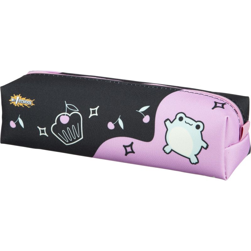 превью Пенал №1School Froggy 2 отд., ПМО 31-20 ткань мягкий, 210×50х60