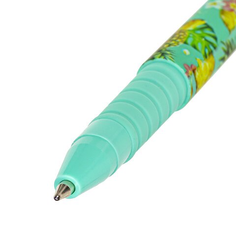 Ручка шариковая BRAUBERG SOFT TOUCH GRIP «PINEAPPLE», СИНЯЯ, мягкое покрытие, узел 0.7 мм