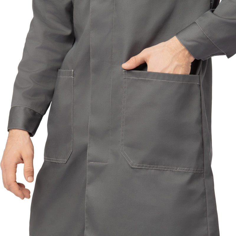 Халат Л10-ХЛ муж. сер/св. сер/крас (р.48-50) 170-176