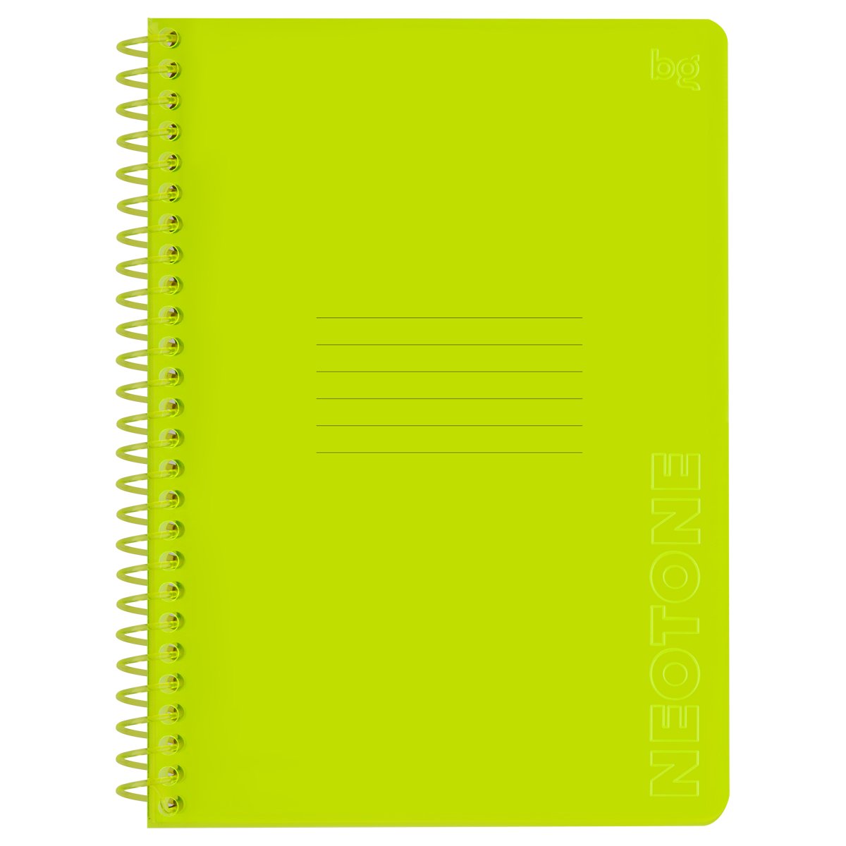 превью Тетрадь 96л., А5, клетка на пластиковом гребне, BG «Neon. Yellow», пластиковая обложка