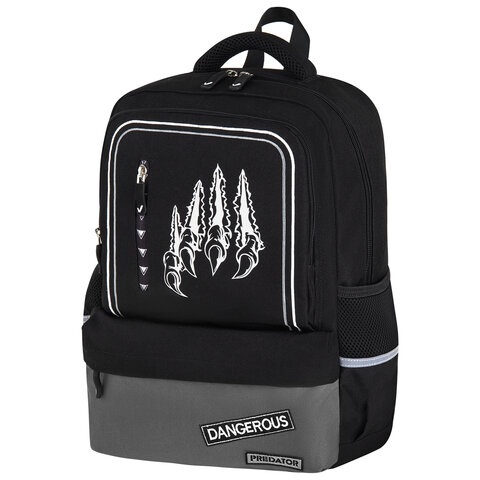 превью Рюкзак BRAUBERG STAR, 1 отделение, 5 карманов, «Claws», черный, 40×29x13 см