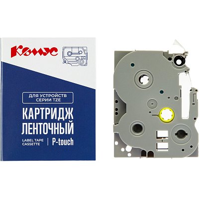 Картридж Комус TZE-611(Brother TZE-611 черный на желтом,6мм/8м)